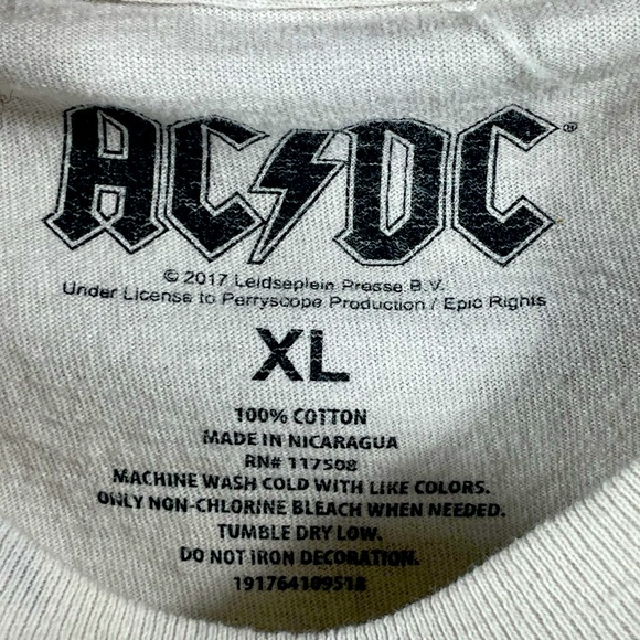 AC/ DC ack In Black Mens/ Unisex Band Graphic Short Sleeve T-Shirt Size XL - Picture 3 of 6